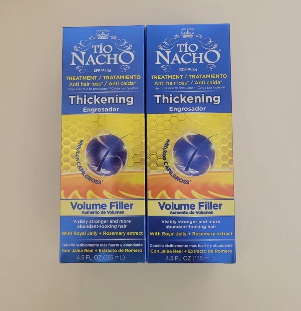 2 Tio Nacho Thickening Treatment Thickening Volume Filler Ant Hair Loss 4.5oz Ea